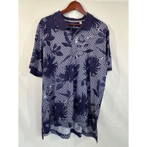 Robert Graham Purple Floral Polo Mens Sz 2XL Shirt Classic fit